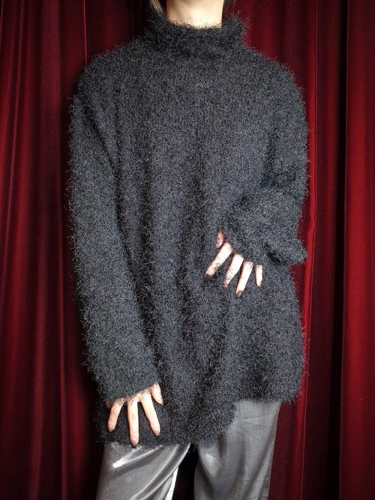 Moke Moke Black Shaggy Knit