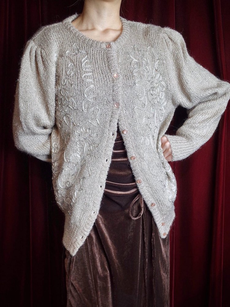 Code Embroidery Knit Cardigan