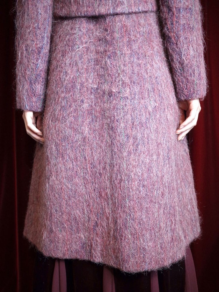 Shadow Stripe Long Hair Wool Tailored Coat