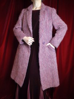 Shadow Stripe Long Hair Wool Tailored Coat