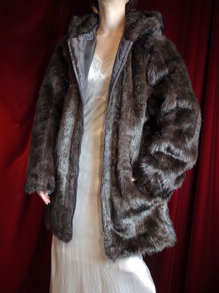 Faux Fur Hoodie Blouson