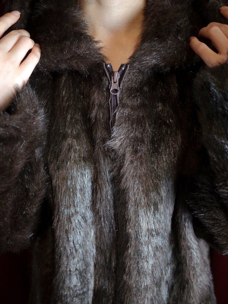 Faux Fur Hoodie Blouson