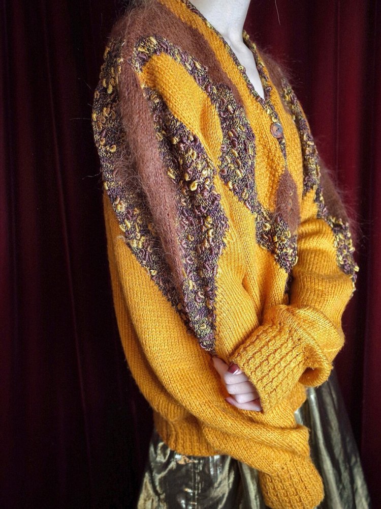 Mohair Blend Knit Cardigan