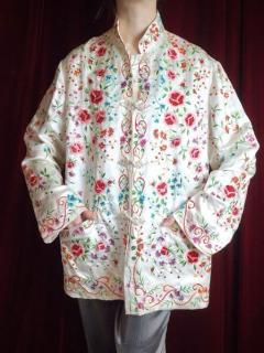 Total Embroidery White China Jacket