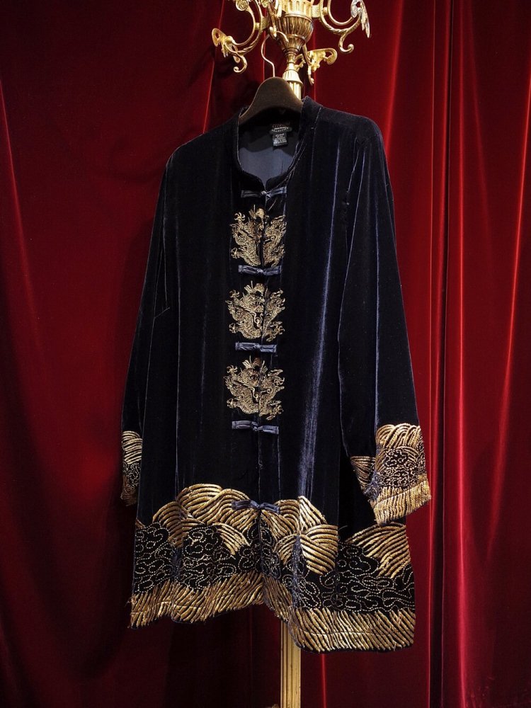 Dragon Embroidery Velvet China Jacket