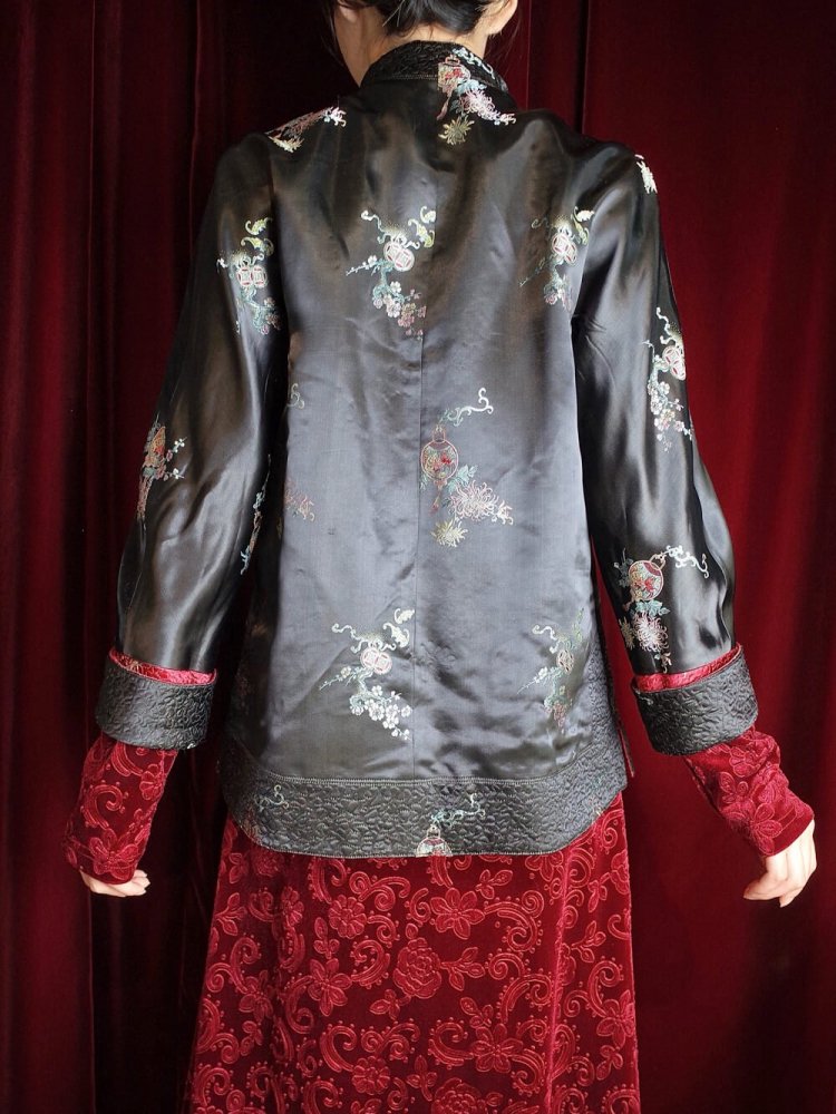 Black & Red Reversible China Jacket