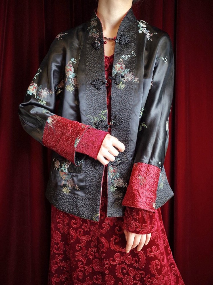 Black & Red Reversible China Jacket