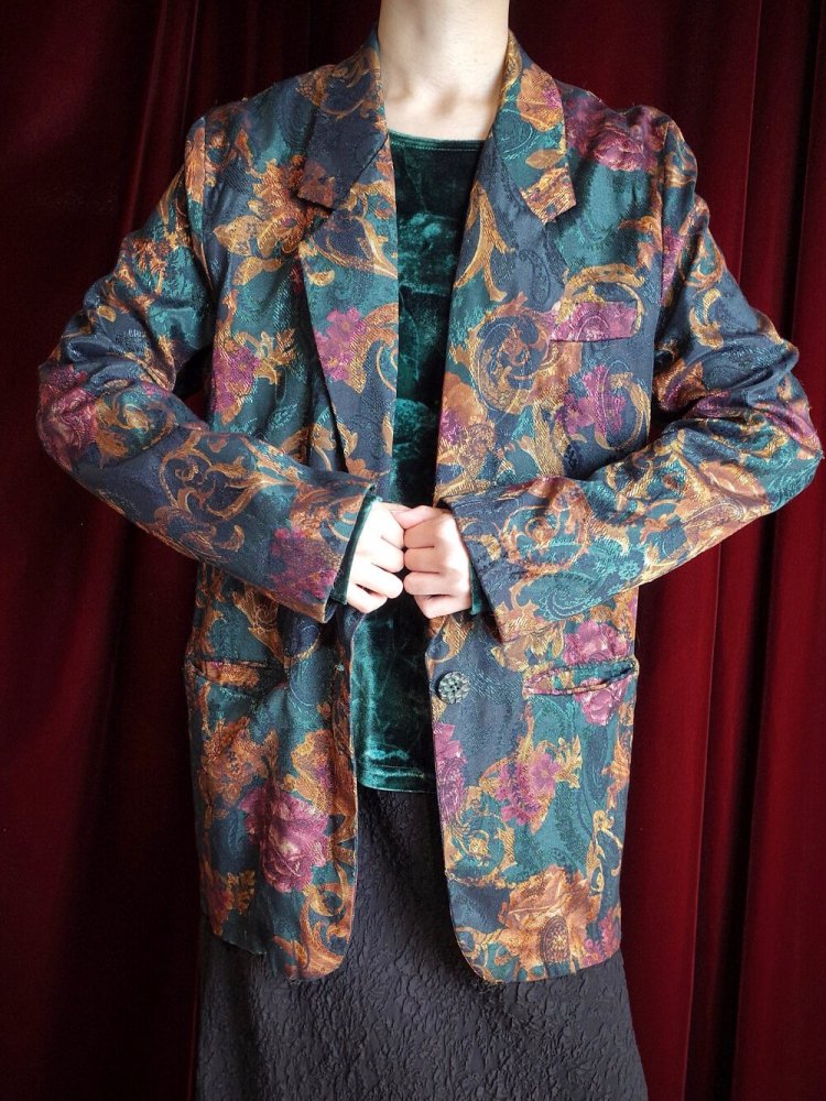 Arabesque Flower & Paisley Double Pattern Jacket