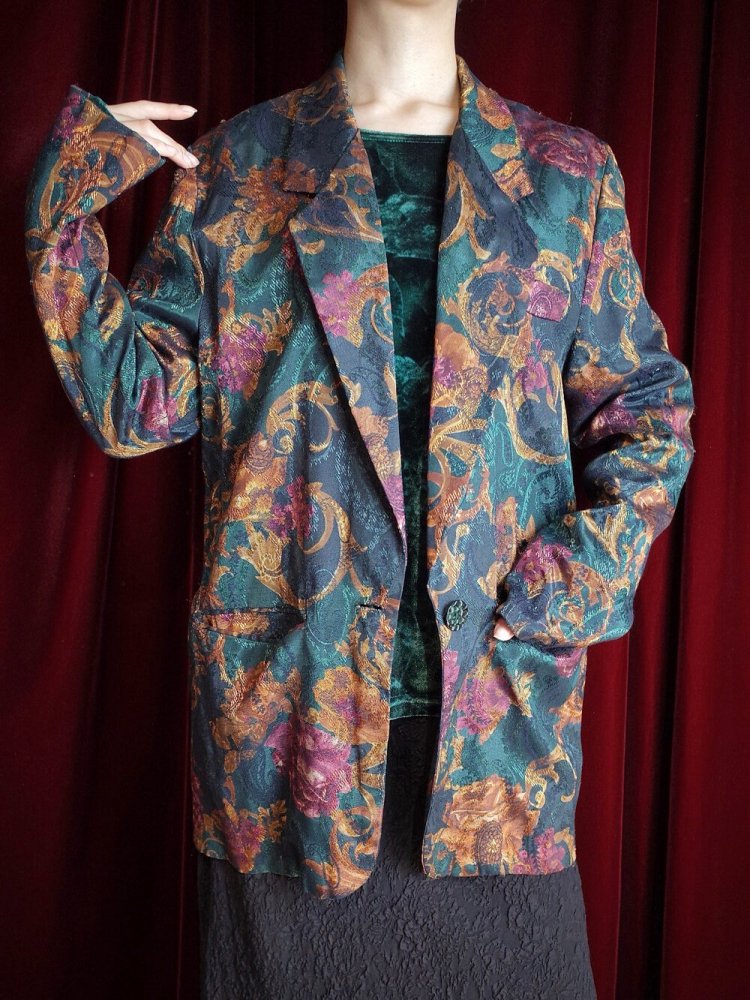 Arabesque Flower & Paisley Double Pattern Jacket