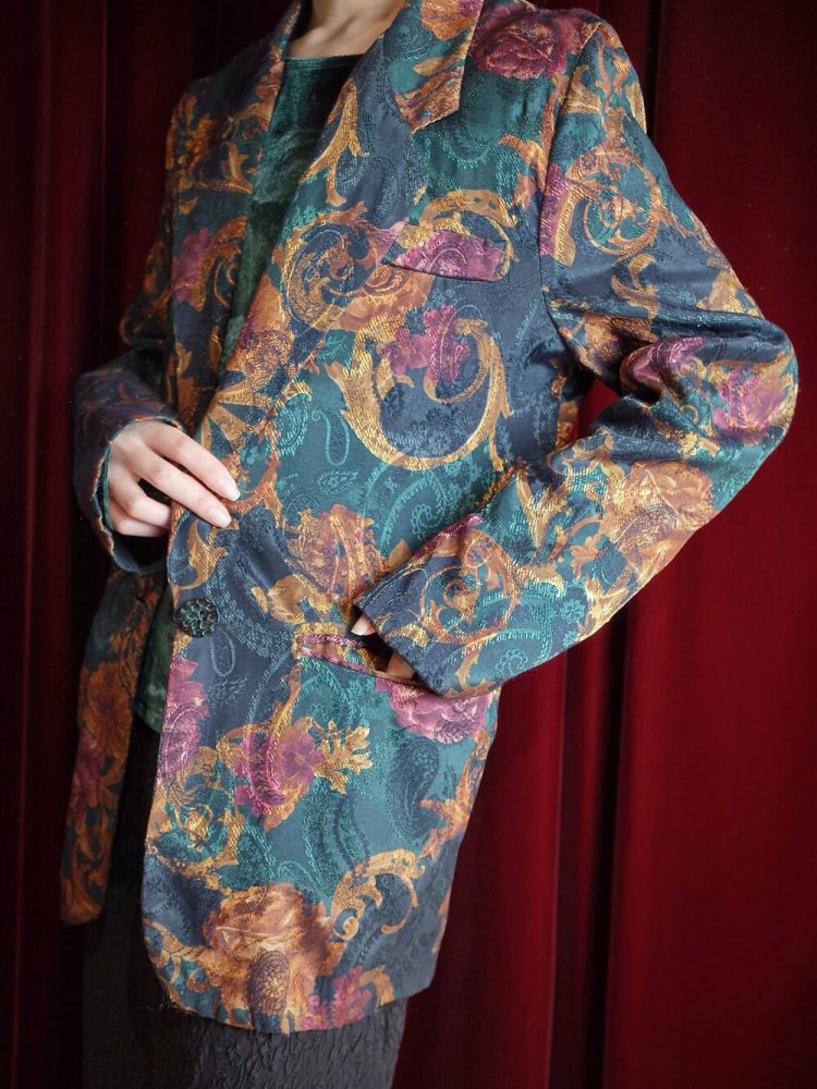 Arabesque Flower & Paisley Double Pattern Jacket