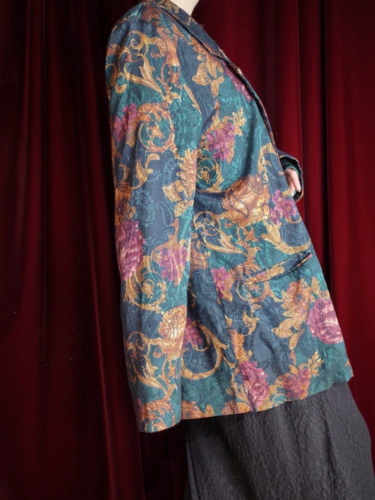 Arabesque Flower & Paisley Double Pattern Jacket