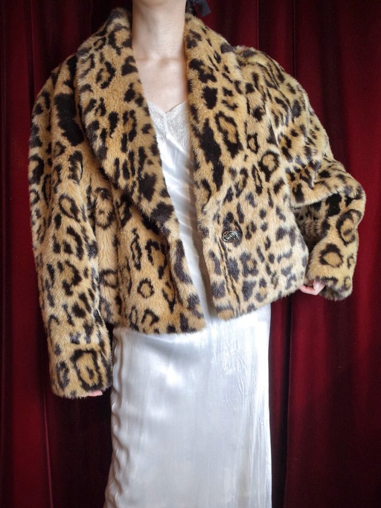 Leopard Fur Short Length Jacket