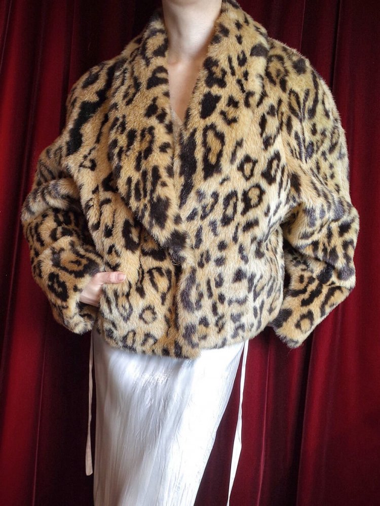 Leopard Fur Short Length Jacket