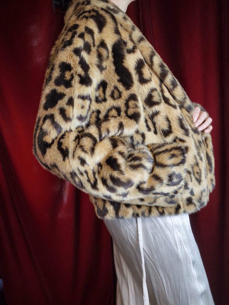 Leopard Fur Short Length Jacket