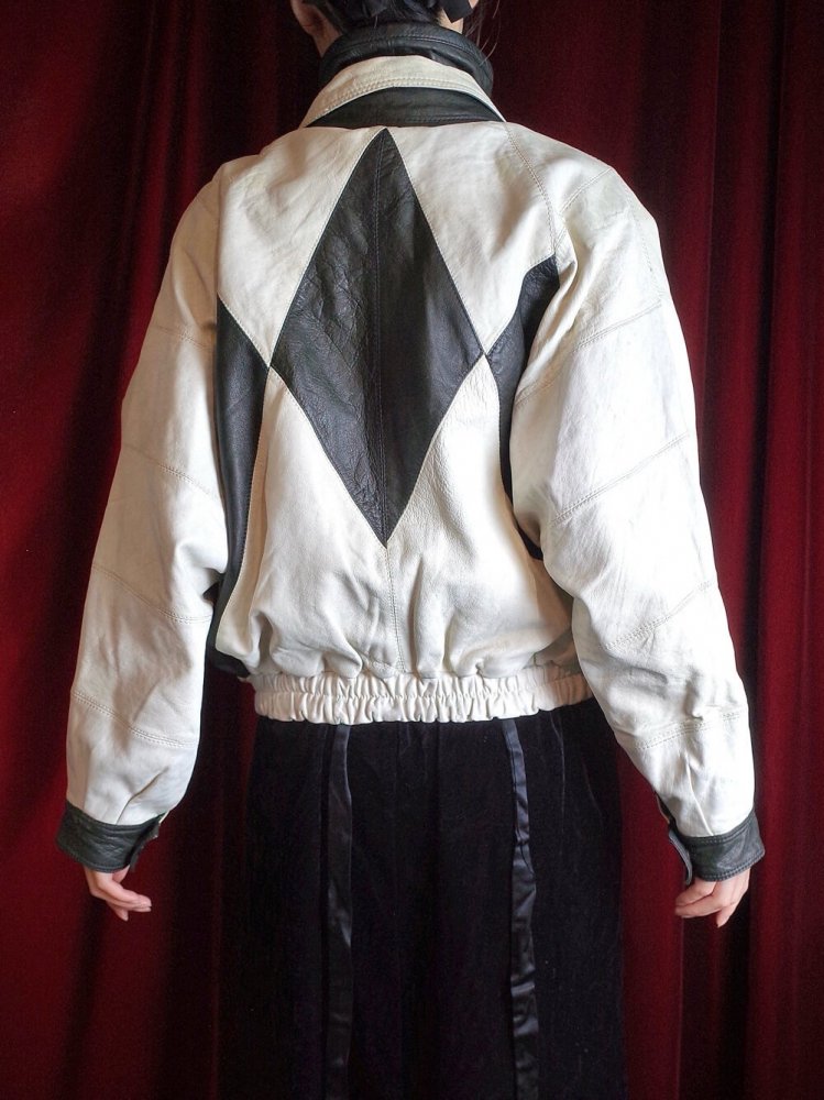 Black & White Dolman Soft Leather Blouson