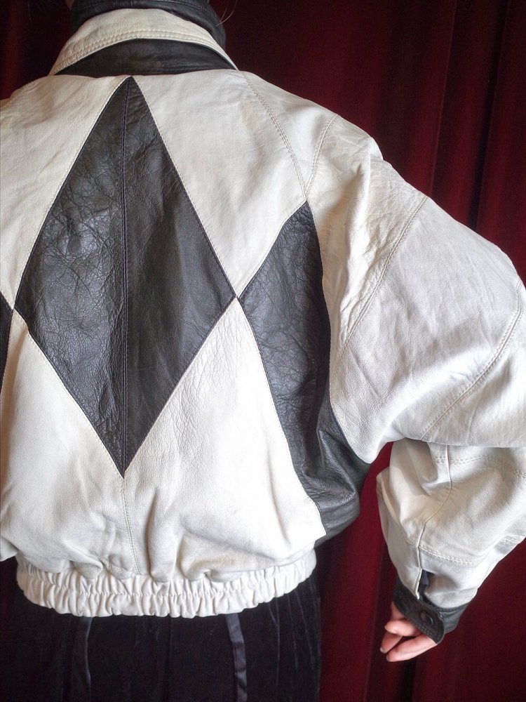 Black & White Dolman Soft Leather Blouson