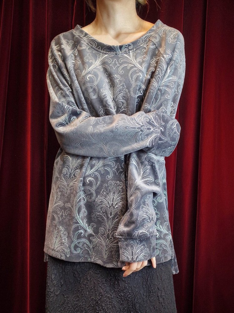 Arabesque Silver Gray Velvet Sweat