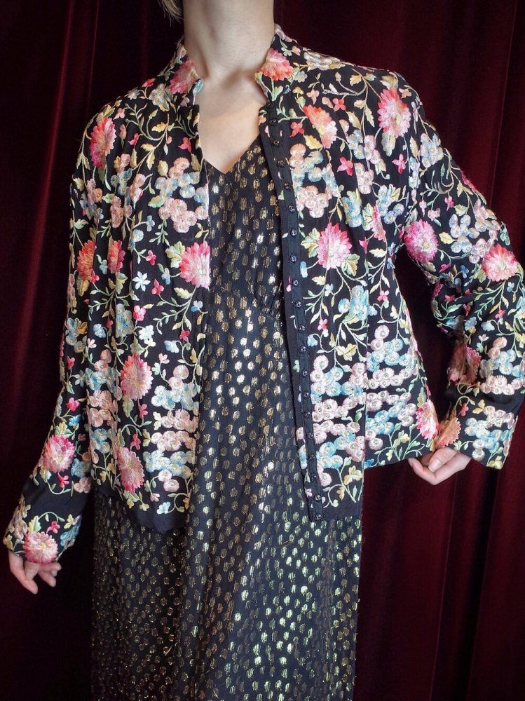 c.1920s Total Embroidery Silk China Jacket