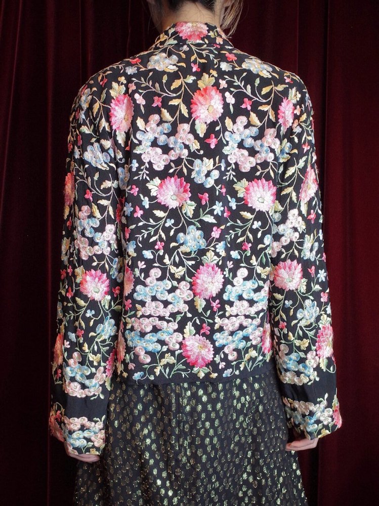 c.1920s Total Embroidery Silk China Jacket