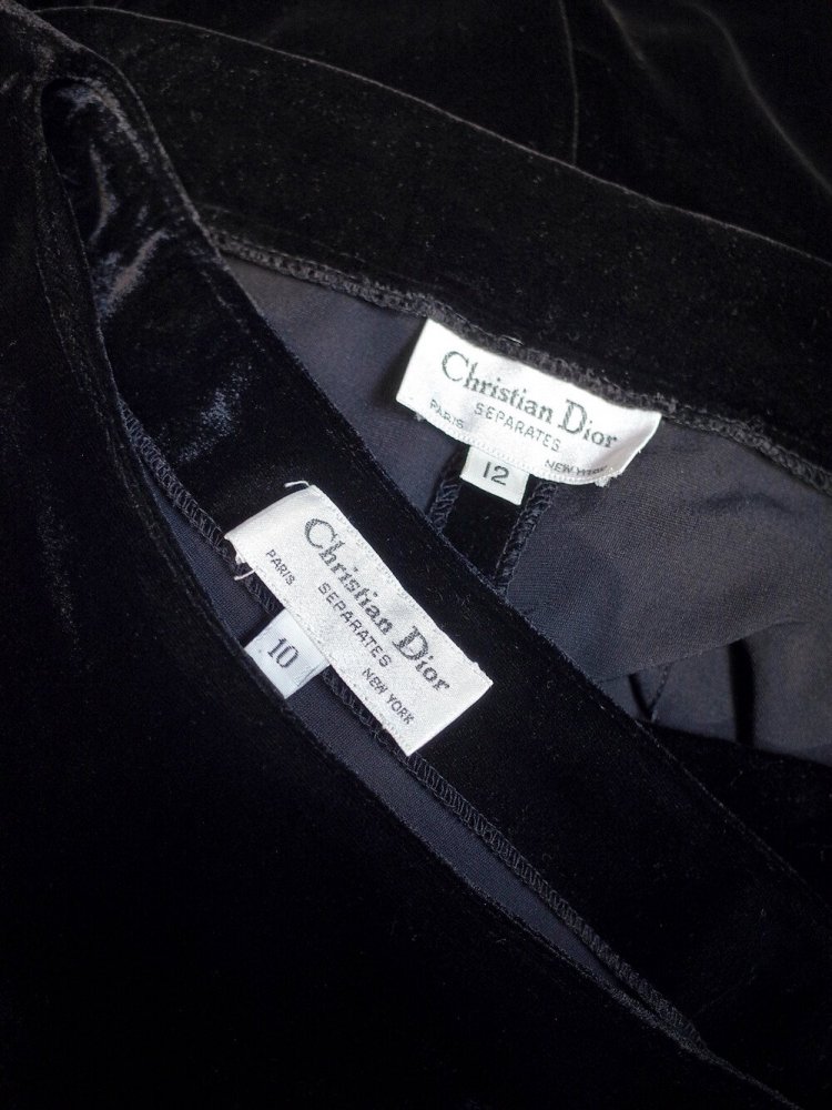 "Christian Dior" Black Silk Velvet Set up