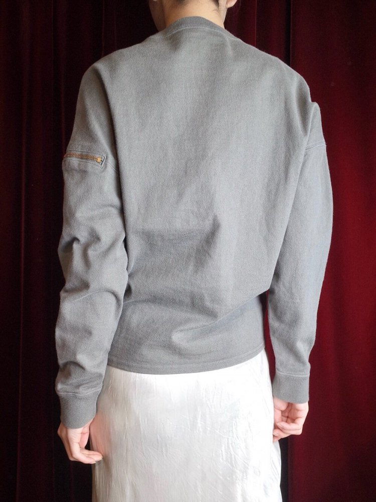 JIL SANDER / 륵Front V  Side zip Olive Sweat