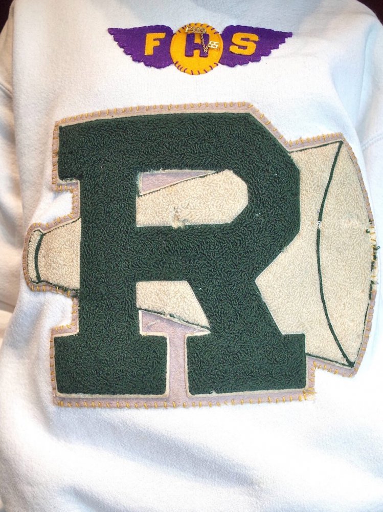 REMAKE c.1940~60s PatchesHand Embroidery Letterman Sweat