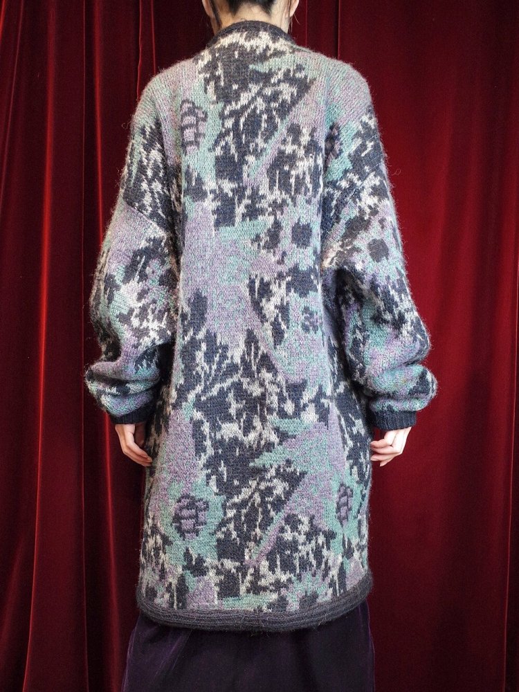 Abstract Art Knit Gown Coat