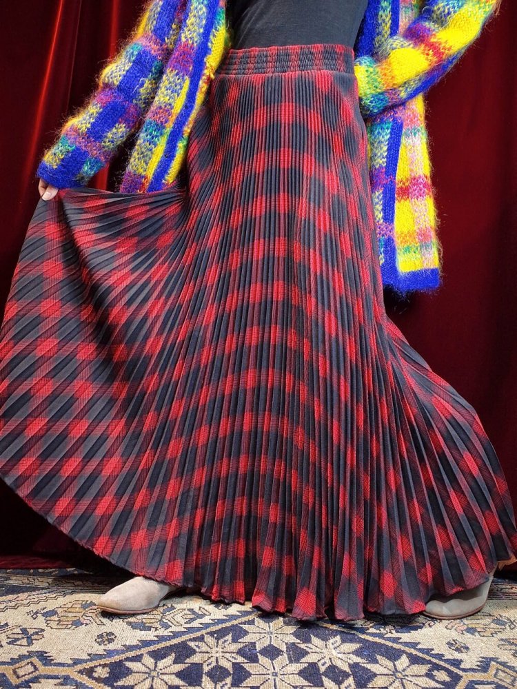 Plaid Pleats Skirt