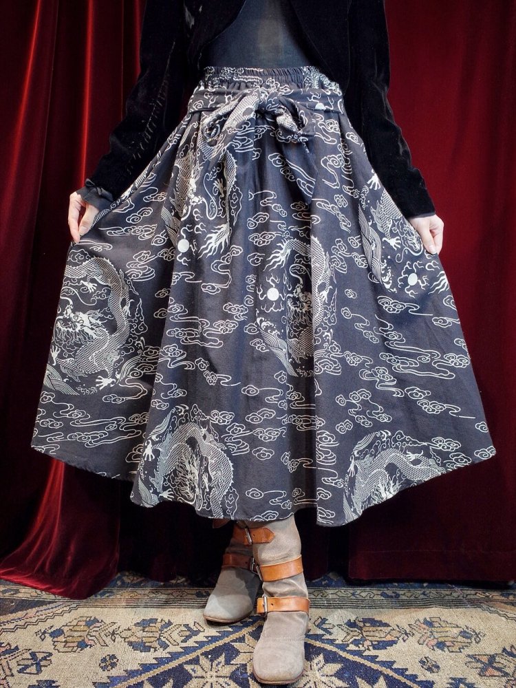 Oriental Dragon Wide Skirt