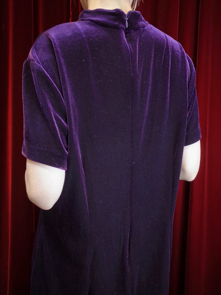 Deep Purple Velvet China Dress