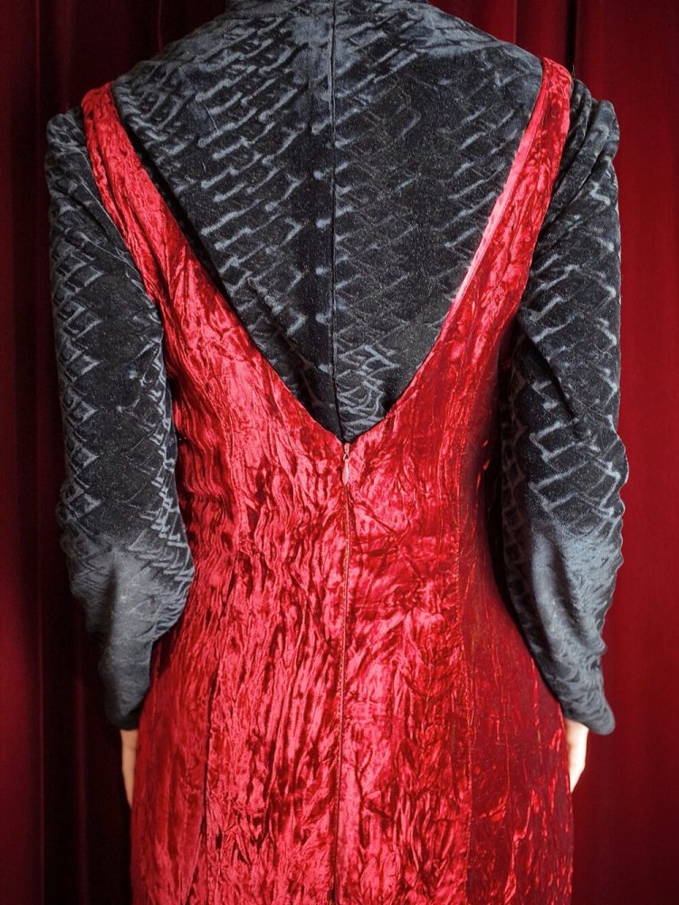 и Red Rayon Velvet Dress