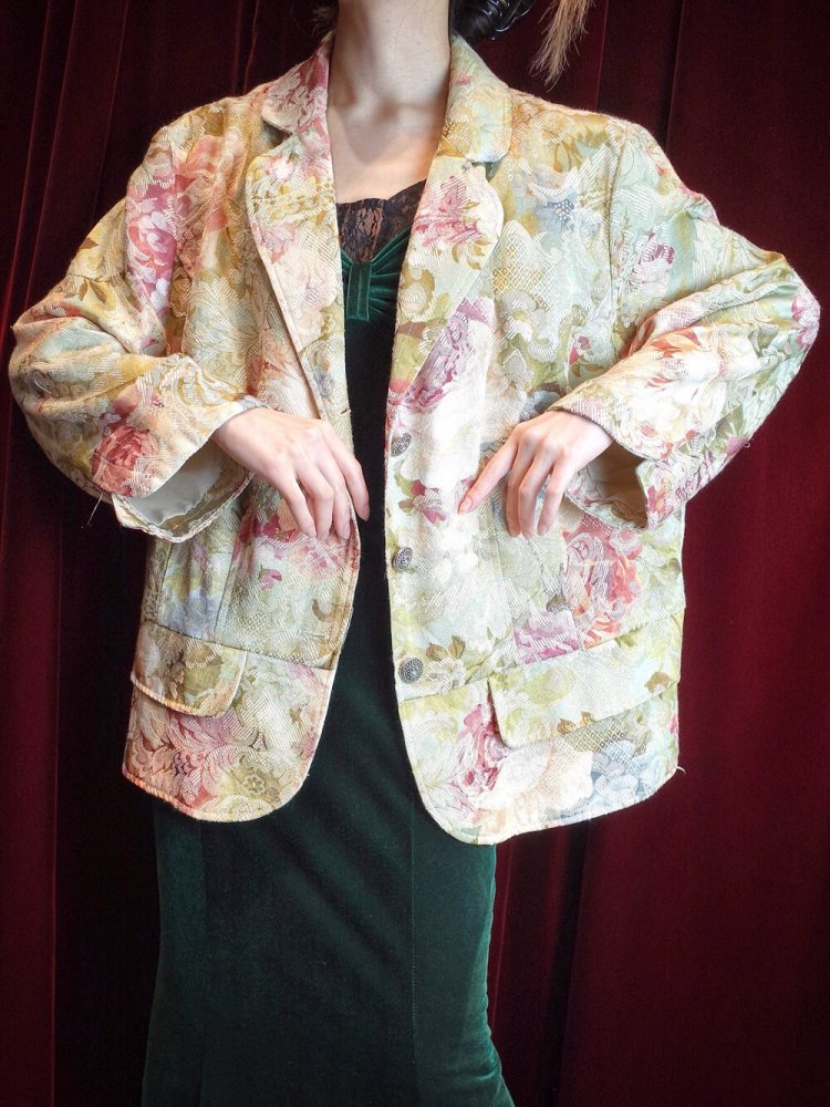 Flower Arabesque Double Pattern Tailored Jacket