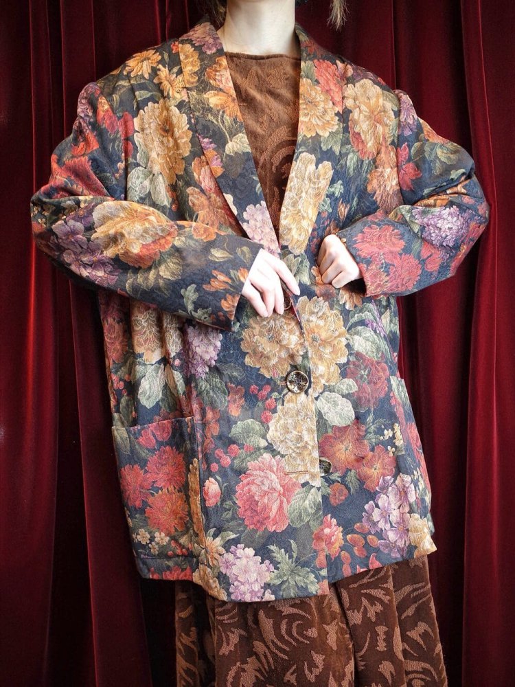 Flower Arabesque Double Pattern Tailored Jacket