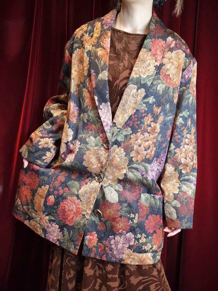 Flower Arabesque Double Pattern Tailored Jacket