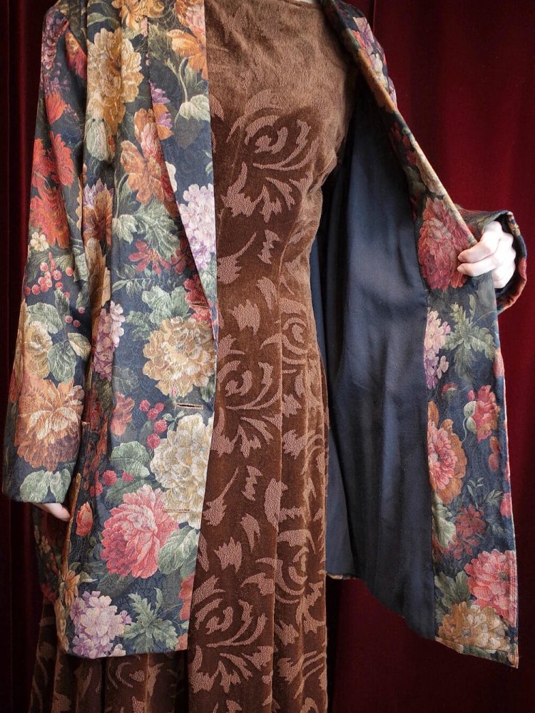 Flower Arabesque Double Pattern Tailored Jacket