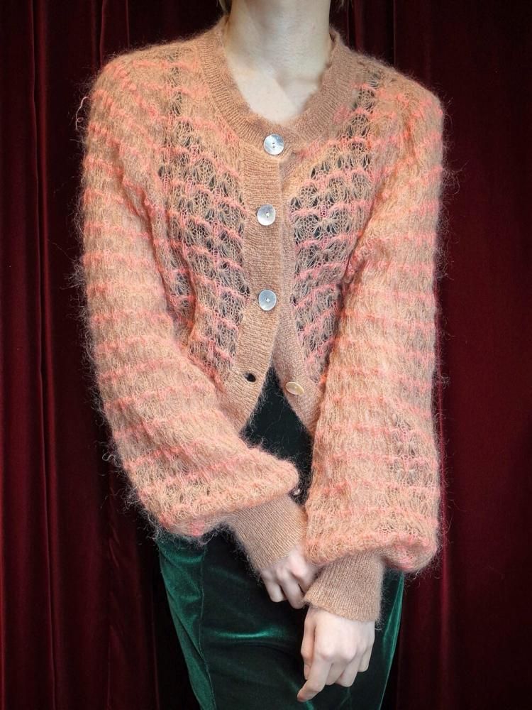 Sheer Mohair Short Cardigan