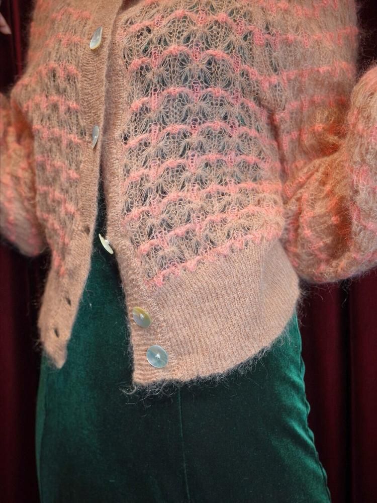 Sheer Mohair Short Cardigan