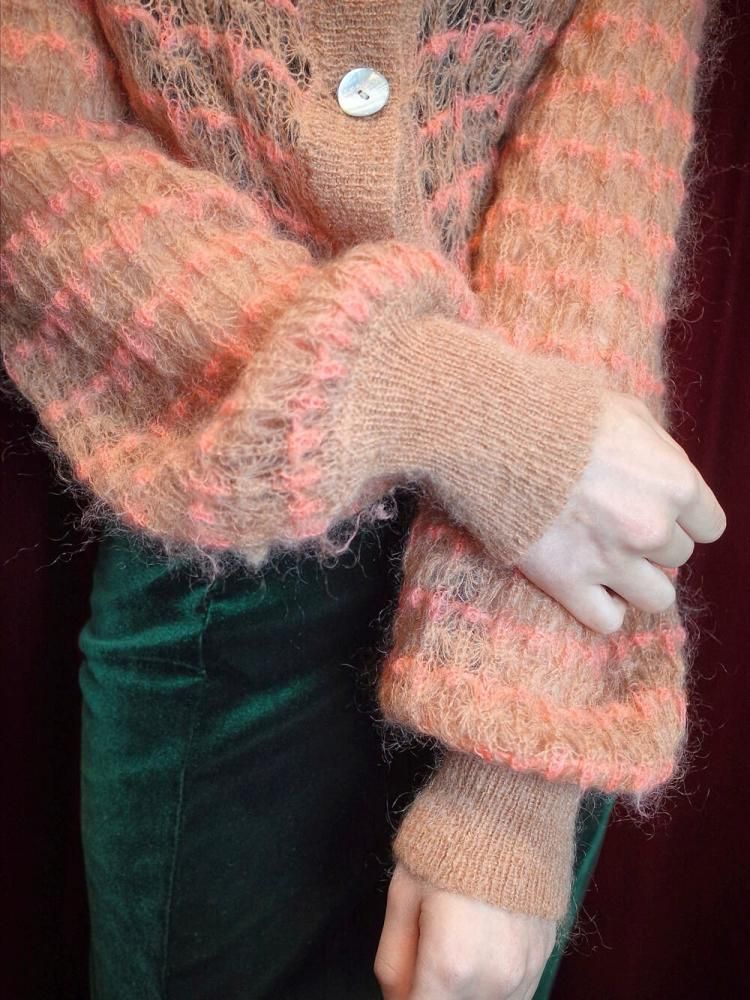 Sheer Mohair Short Cardigan