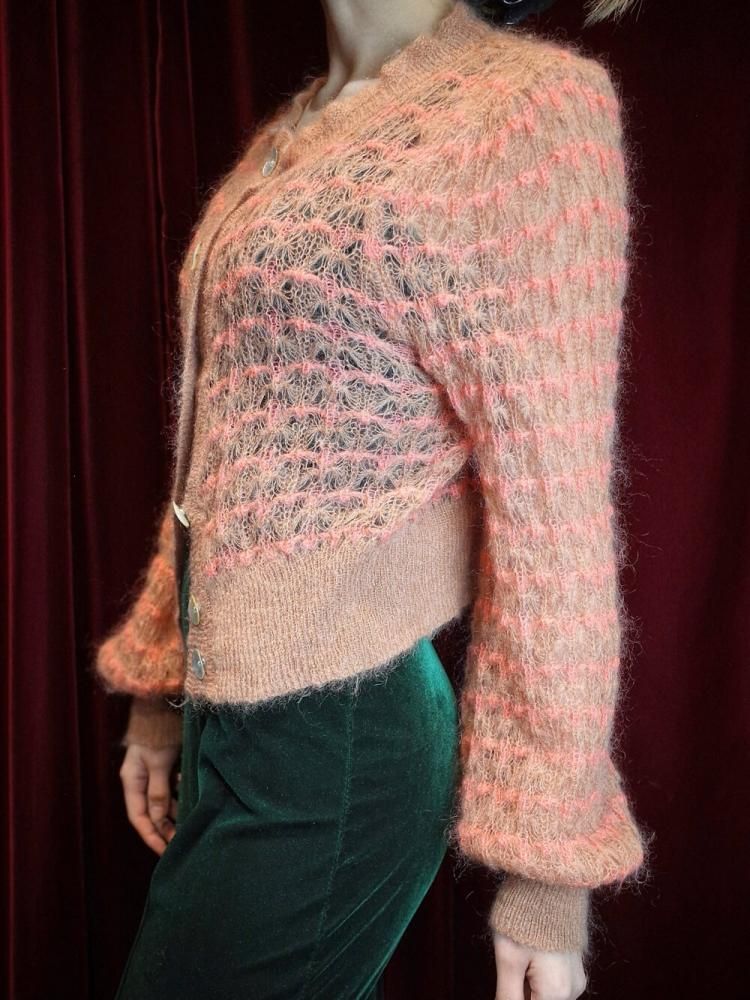 Sheer Mohair Short Cardigan