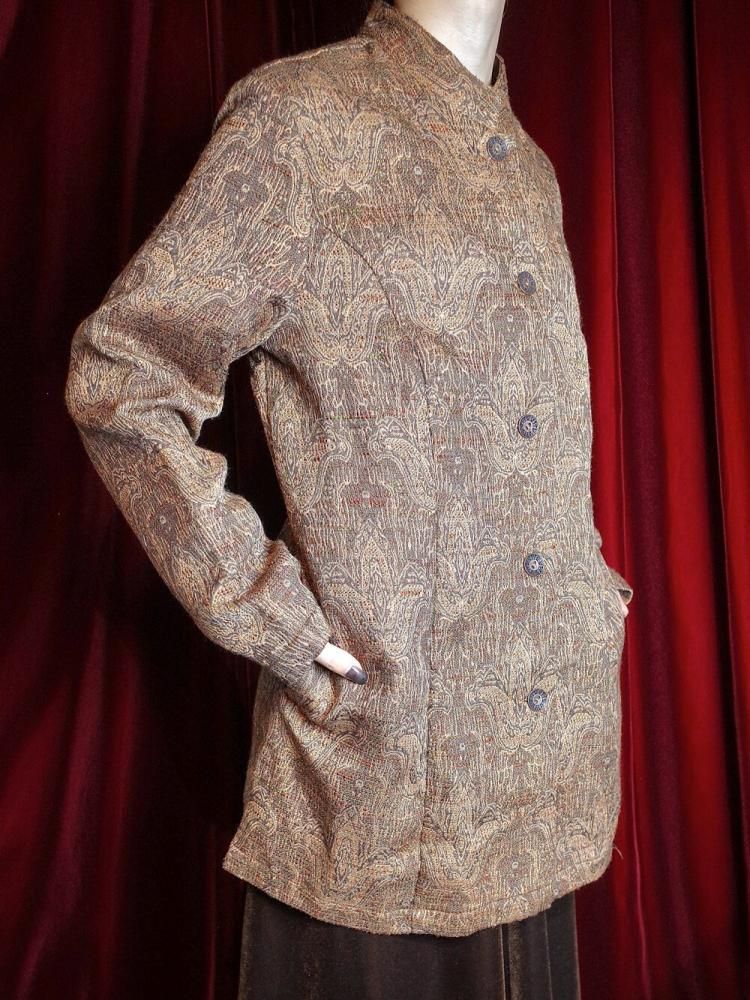 Arabesque Jacquard Mao Collar China Jacket