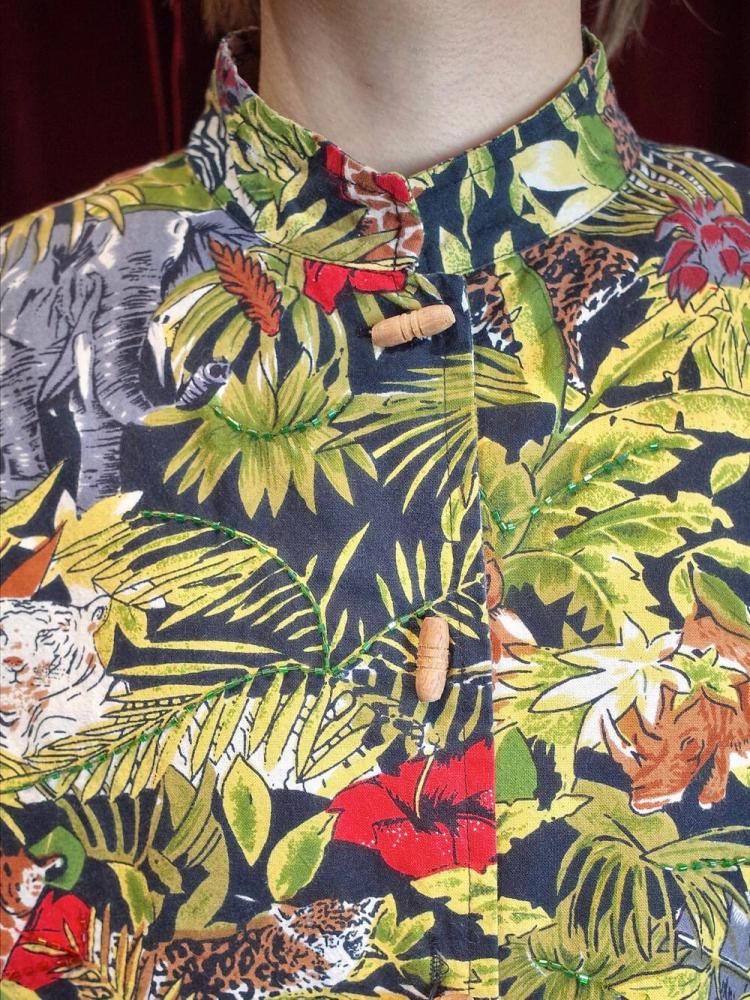 Jungle Animals Mao Collar Jacket