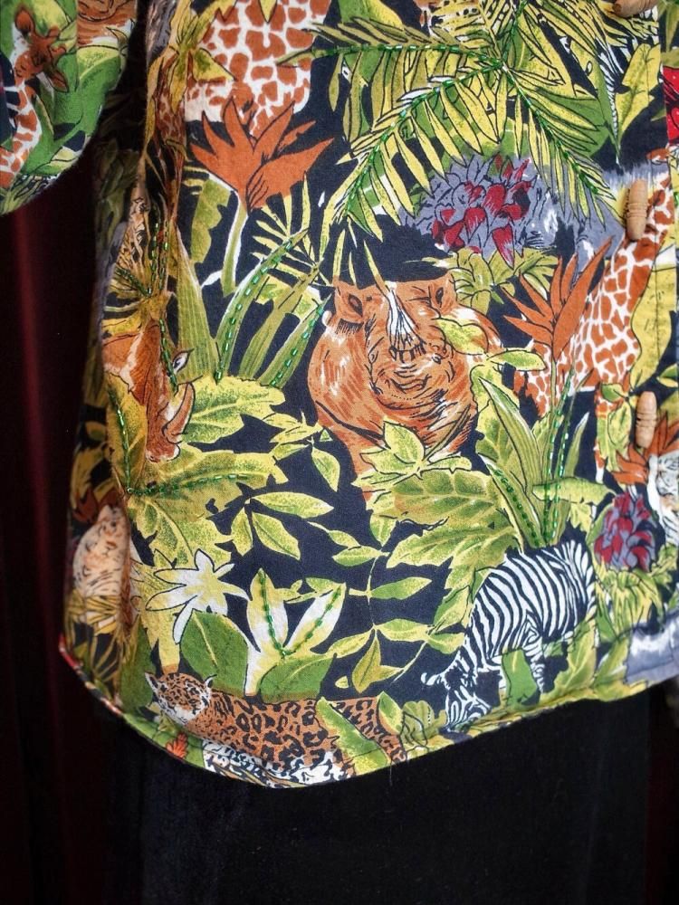 Jungle Animals Mao Collar Jacket