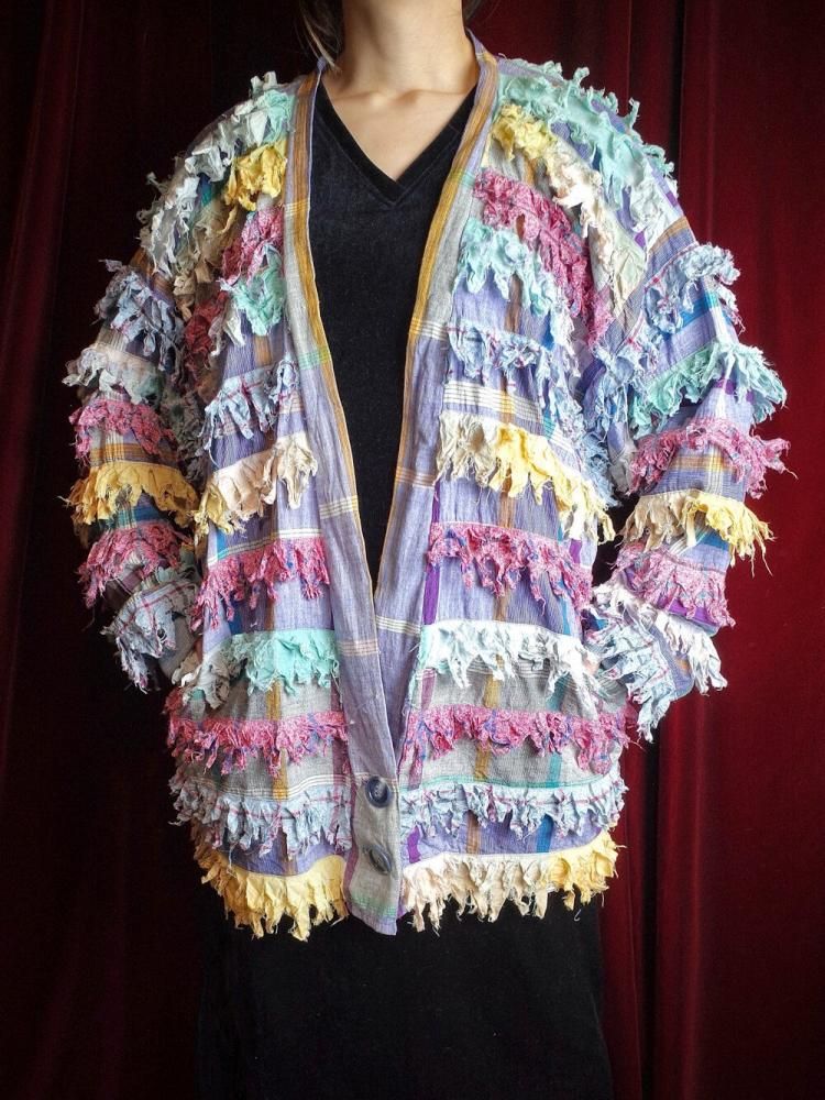 c.1980~90s "Paula Sweet Muslin Mink" Fringe Jacket