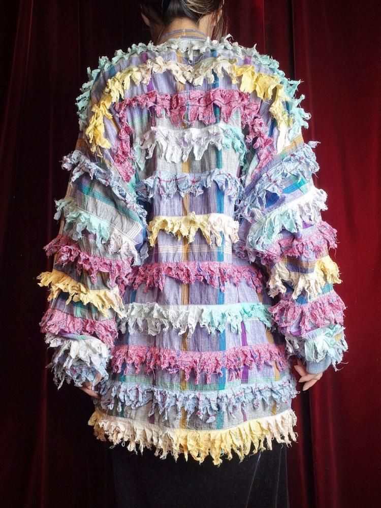 c.1980~90s "Paula Sweet Muslin Mink" Fringe Jacket