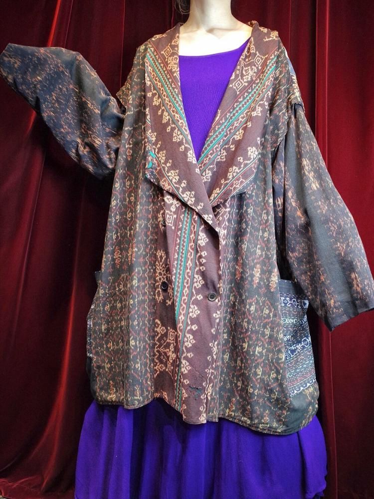 Indonesia Ikat "Alien Pattern" Handmade Coat