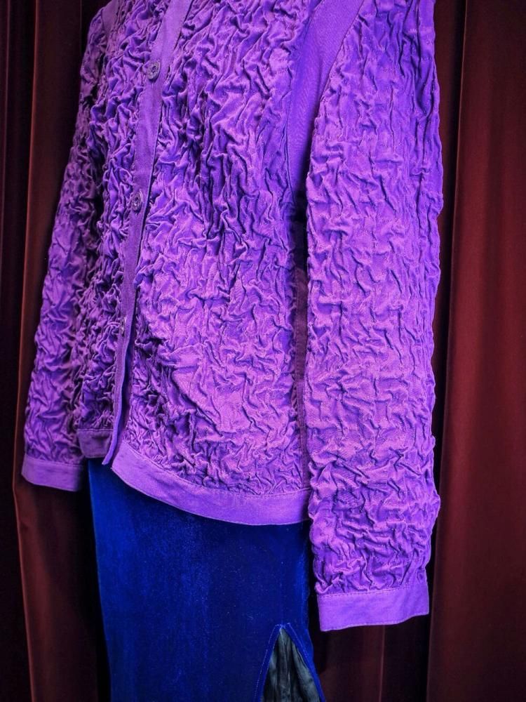 c.1980s "BIS BIS / GENE EWING  I.MAGNIN" Shirring Purple Jacket