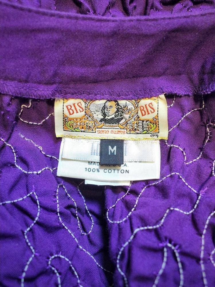 c.1980s "BIS BIS / GENE EWING  I.MAGNIN" Shirring Purple Jacket