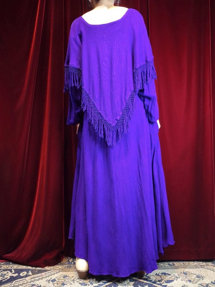 Purple Rayon Fringe Dress