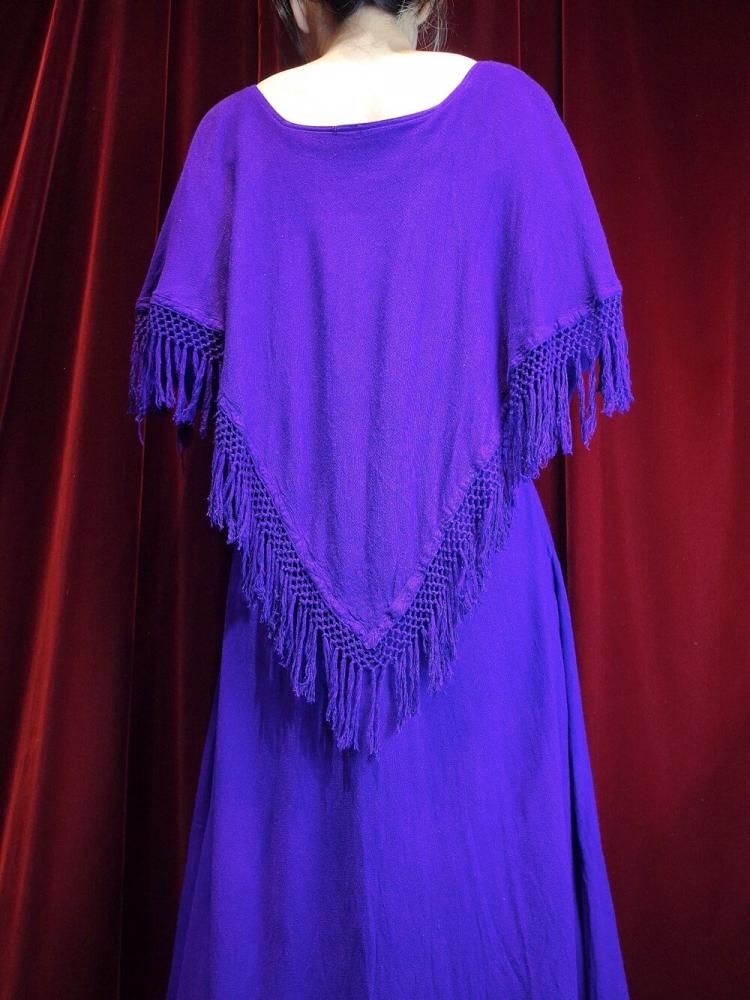 Purple Rayon Fringe Dress