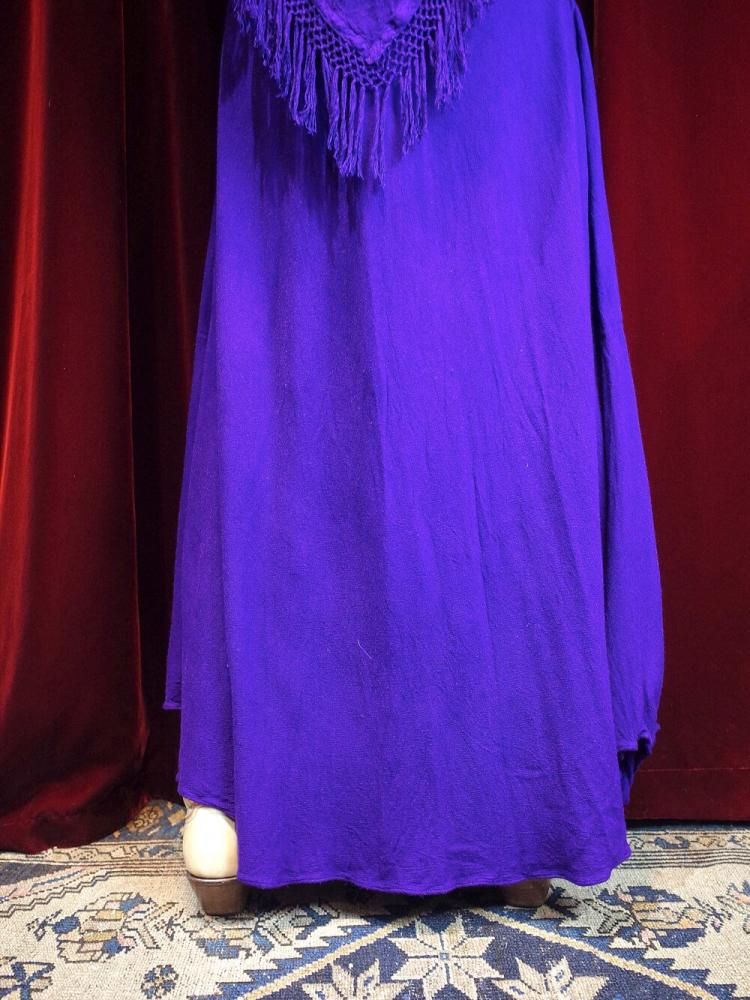 Purple Rayon Fringe Dress